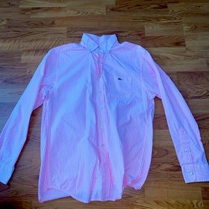 Vineyard Vines Pink/White Striped Button Down Size Medium